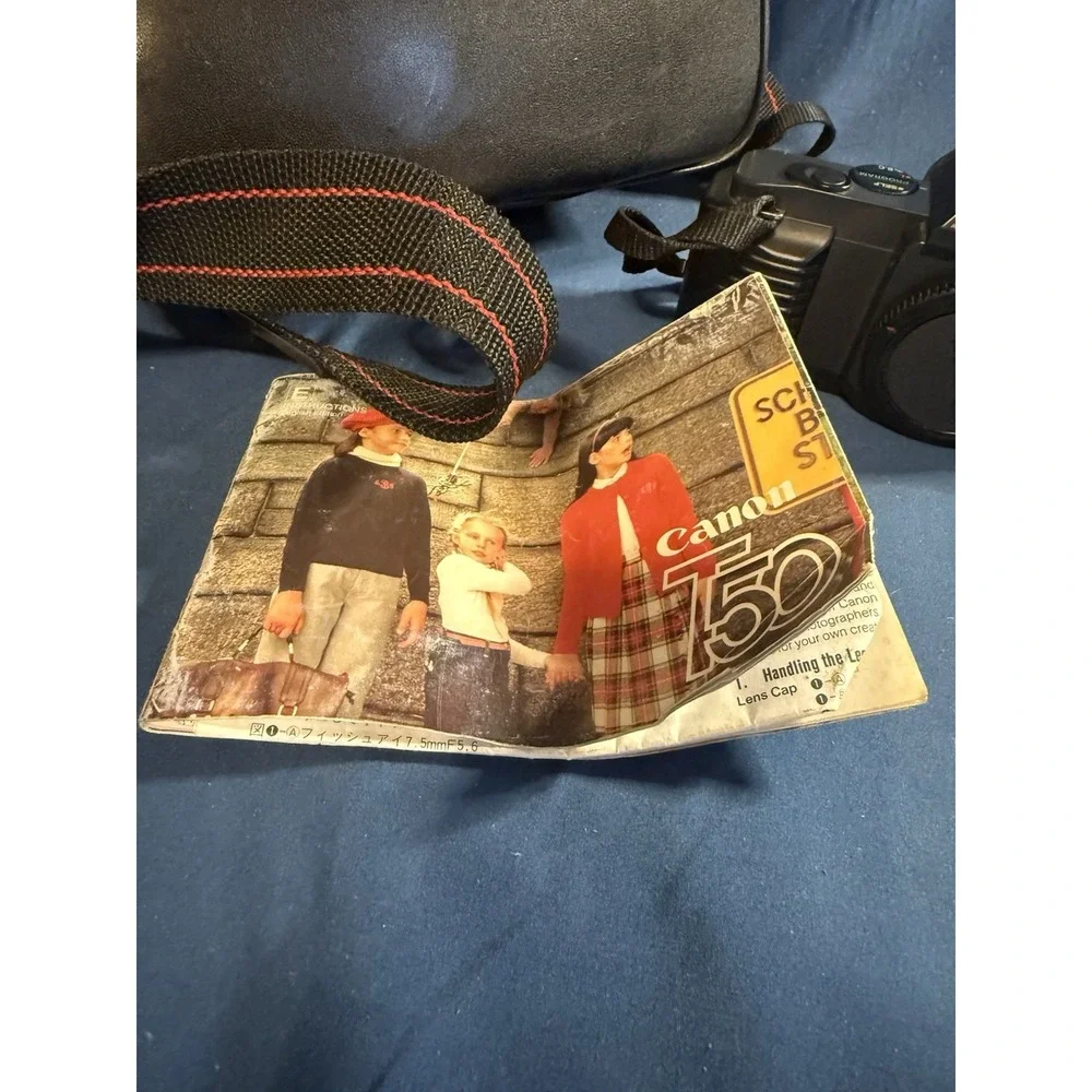 Canon T50 camera Vintage With Bag Will Power On Not Tested With Film